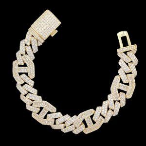 Micro Paved Baguette Cuban Bracelet